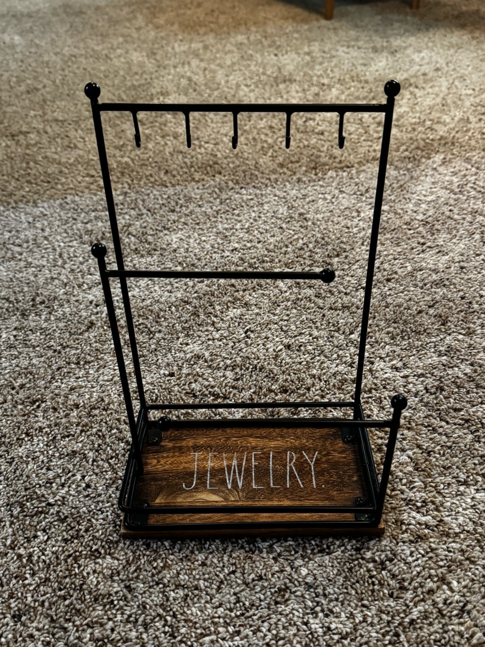 Rae Dunn Metal and Wood Jewelry Organizer Stand Holder